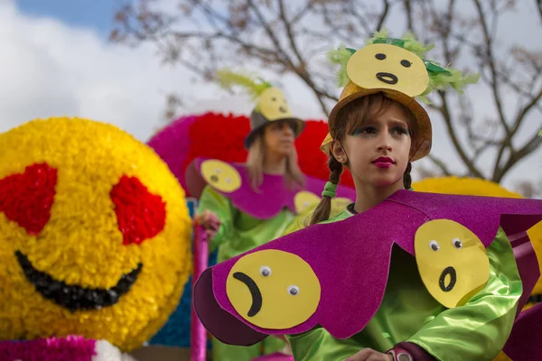 Loule Portugal Feb 2018 Colorful Carnival Festival Participants Loule City — Stock Photo, Image