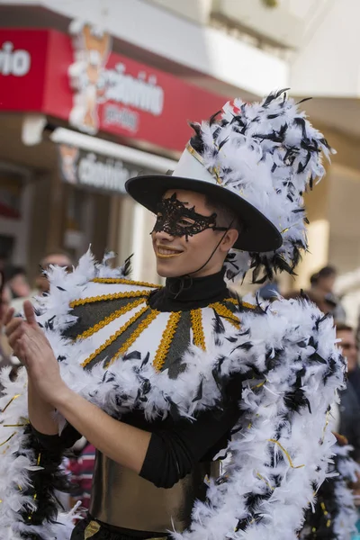 Loule Portugal Febrero 2018 Participante Colorido Festival Carnaval Ciudad Loule — Foto de Stock