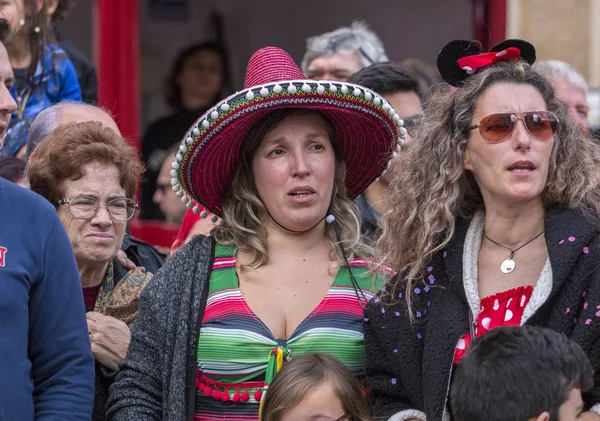 Loule Portugal Feb 2018 Participantes Coloridos Festival Carnaval Cidade Loulé — Fotografia de Stock