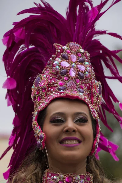 Loule Portogallo Febbraio 2018 Partecipante Variopinto Festival Carnevale Nella Città — Foto Stock