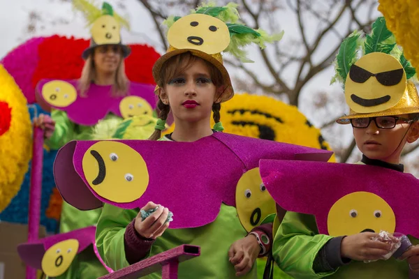 Loule Portugal Feb 2018 Colorful Carnival Parade Festival Participants Loule — Stock Photo, Image