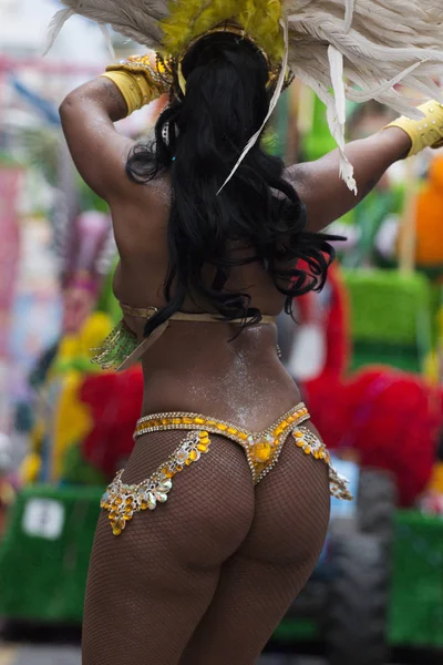 Színes Felvonulás Karnevál Carnaval Fesztivál Famel Résztvevő Tánc — Stock Fotó
