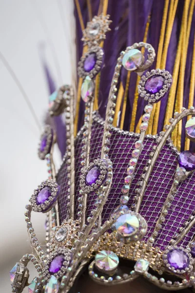 Primer Plano Detalles Intrincados Sobre Disfraz Carnaval Femenino Imagen de stock