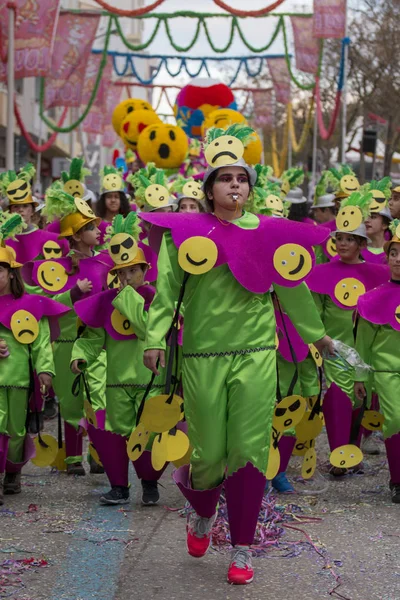 Loule Portugal Feb 2018 Colorful Carnival Carnaval Parade Festival Participants — Stock Photo, Image