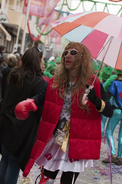 Loule Portugal Février 2018 Carnaval Coloré Carnaval Participants Festival Parade — Photo