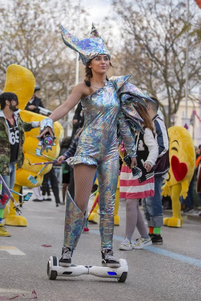 Loule Portugal Février 2018 Carnaval Coloré Carnaval Participants Festival Parade — Photo