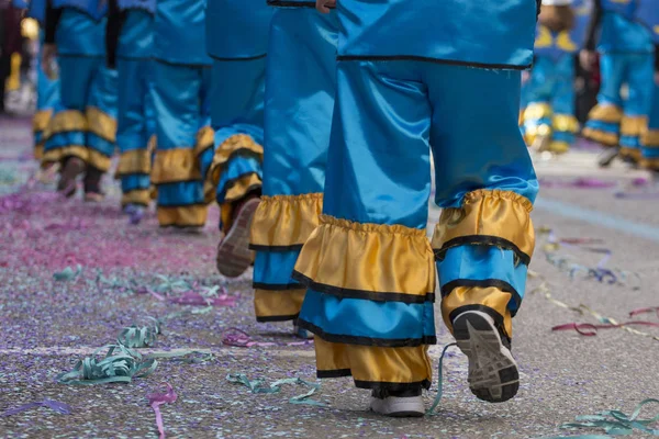 Benen Färgglad Carnival Carnaval Parade Festival Kvinnliga Deltagare — Stockfoto