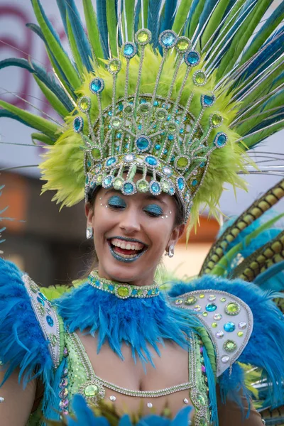 Loule Portugal Feb 2018 Carnaval Colorido Desfile Festival Participantes Ciudad — Foto de Stock