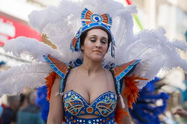 Loule Portugal Feb 2018 Carnaval Colorido Desfile Festival Participantes Ciudad —  Fotos de Stock