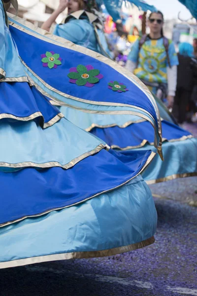 Loule Portugal Feb 2018 Färgglada Carnival Carnaval Parade Festivaldeltagare Loule — Stockfoto