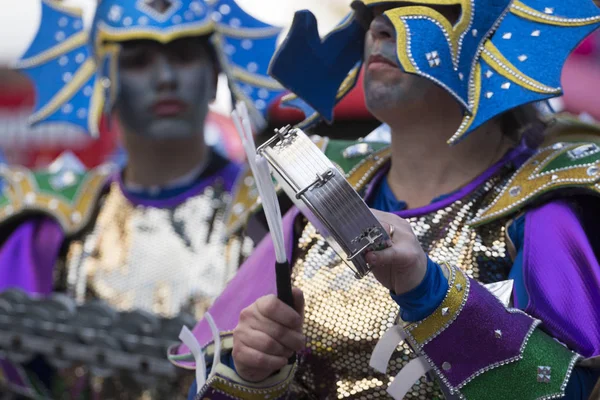 Loule Portugal Fevereiro 2018 Participantes Coloridos Festival Desfile Carnaval Cidade — Fotografia de Stock