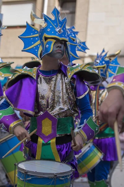 Loule Portugalia Lutego 2018 Kolorowy Karnawał Parada Uczestników Festiwalu Miasto — Zdjęcie stockowe