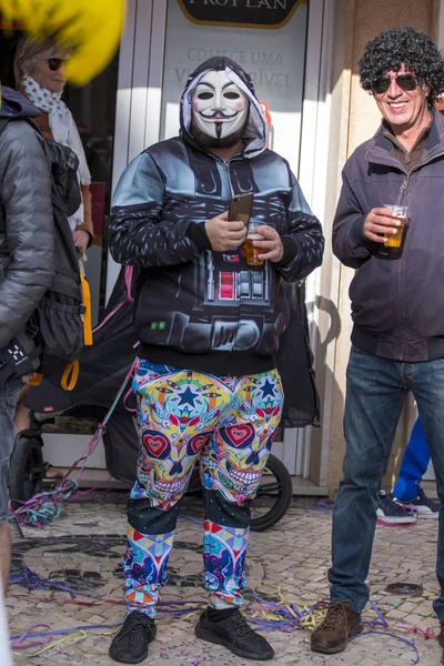 Loule Portugal February 2018 Colorful Carnival Parade Festival Participants Loule — Stock Photo, Image