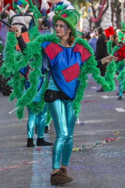 Loule Portugal Fevereiro 2018 Participantes Coloridos Festival Desfile Carnaval Cidade — Fotografia de Stock