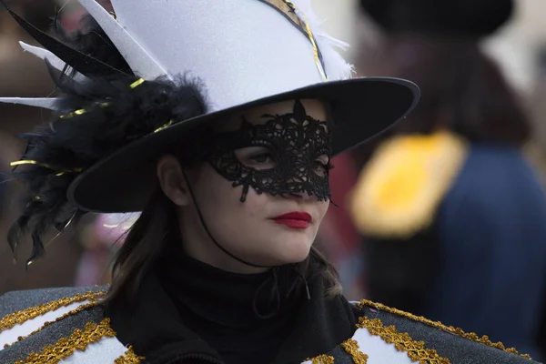 Loule Portugal Fevereiro 2018 Participantes Coloridos Festival Desfile Carnaval Cidade — Fotografia de Stock