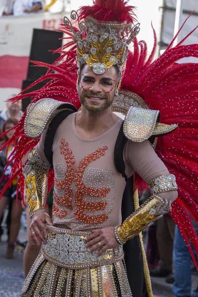 Loule, Portekiz - Şubat 2018: Renkli karnaval (Carnaval) geçit 