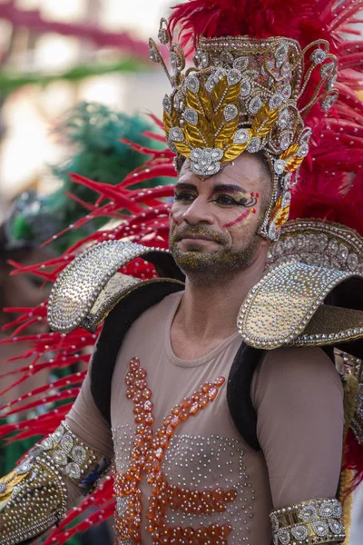 LOULE, PORTUGAL - FEB 2018: Colorful Carnival (Carnaval) Parade — Stock Photo, Image