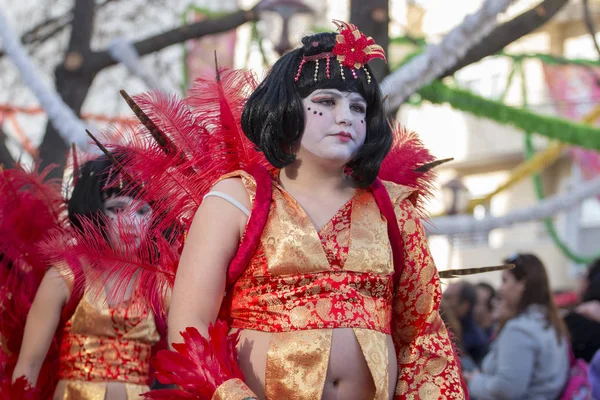 LOULE, PORTUGAL - FEB 2018: Desfile de Carnaval — Fotografia de Stock