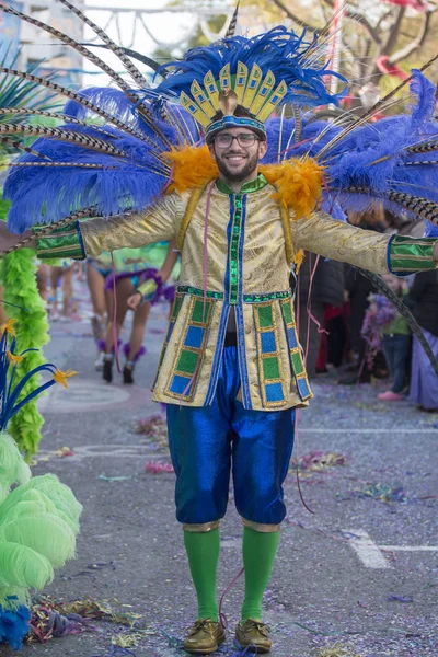 Loule, Portugália - Feb 2018: (Carnaval) színes farsangi felvonulás — Stock Fotó