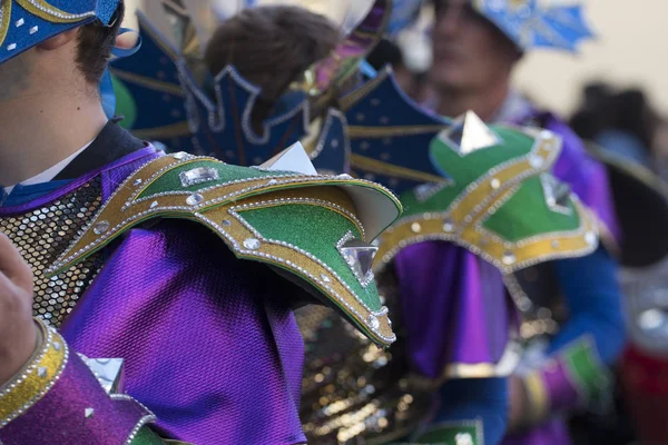 Loule Portugal Feb 2018 Vista Perto Dos Detalhes Coloridos Carnaval — Fotografia de Stock