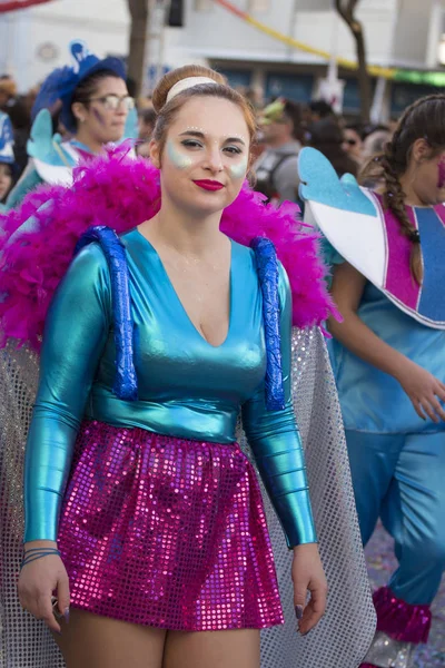 Loule Portugal Février 2018 Carnaval Coloré Carnaval Participants Festival Parade — Photo