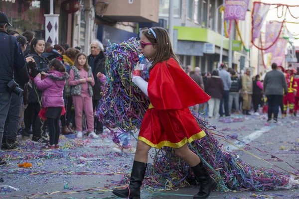 Loule 葡萄牙 2018年2月 多彩的狂欢节 狂欢节 游行节日参加者在 Loule 葡萄牙 — 图库照片
