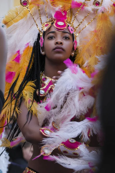 Loule Portugal Feb 2018 Carnaval Colorido Desfile Festival Participantes Ciudad — Foto de Stock