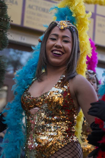 Λουλέ Πορτογαλία Φεβρουαρίου 2018 Συμμετέχοντες Φεστιβάλ Πολύχρωμο Καρναβάλι Carnaval Παρέλαση — Φωτογραφία Αρχείου