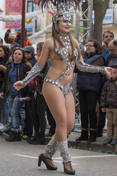 Loule Portugalsko Únor 2018 Barevný Karneval Carnaval Parade Účastníky Festivalu — Stock fotografie