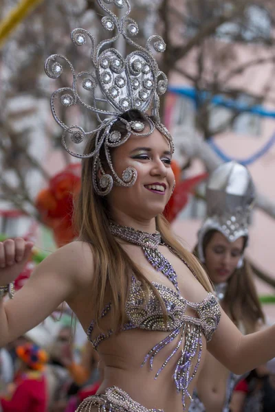 Loule Portugal Februari 2018 Parade Van Kleurrijke Carnaval Carnaval Festival — Stockfoto