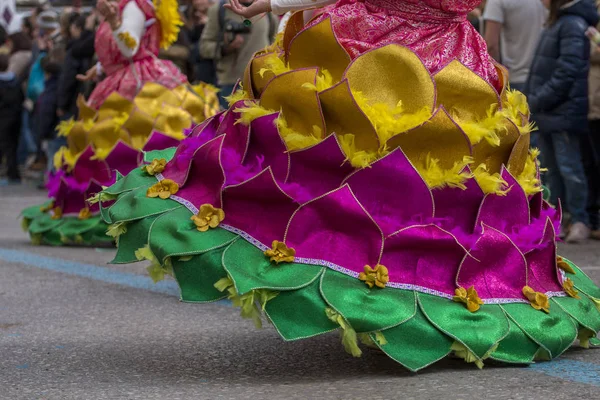 Loule Portugal Feb 2018 Carnaval Colorido Desfile Festival Participantes Ciudad — Foto de Stock