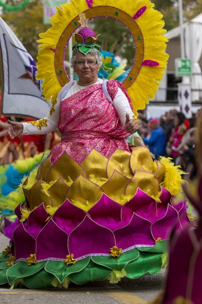 Loule Portugal Feb 2018 Colorful Carnival Carnaval Parade Festival Participants — Stock Photo, Image