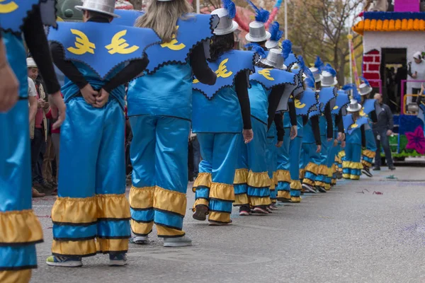 Loule Portugal Feb 2018 Pernas Colorido Festival Desfile Carnaval Participante — Fotografia de Stock