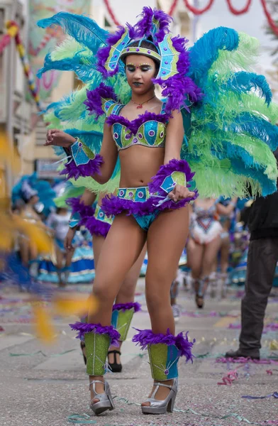 Loule Portugal Février 2018 Carnaval Coloré Carnaval Participants Festival Parade — Photo