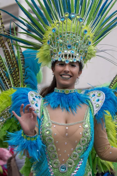 Loule Portugal Feb 2018 Carnaval Colorido Desfile Festival Participantes Ciudad —  Fotos de Stock