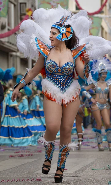 Loule Portugal Februari 2018 Parade Van Kleurrijke Carnaval Carnaval Festival — Stockfoto