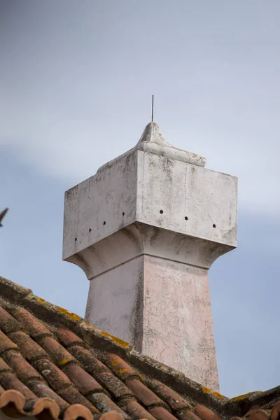 Typical Chimneys Red Tile Roofs Portuguese Architecture — Stock Photo, Image