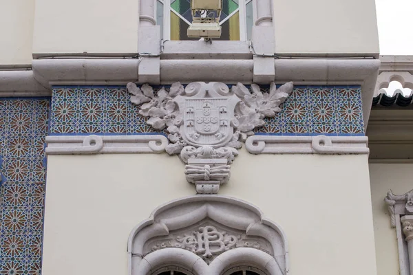 Faro Portugalsko Března 2018 Krásné Detaily Budovy Banky Portugalska Nachází — Stock fotografie