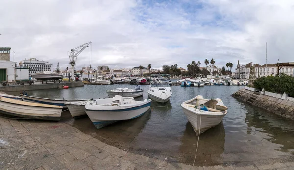 Wide View Faro City Docks Fishing Recreational Boats — Stock Photo, Image