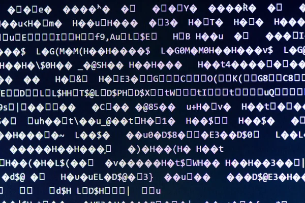 Közeli Kép Véletlenszerű Számítógépes Kód Számok Betűk — Stock Fotó
