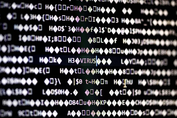 Close Random Computer Code Comprised Numbers Letters — Stock Photo, Image