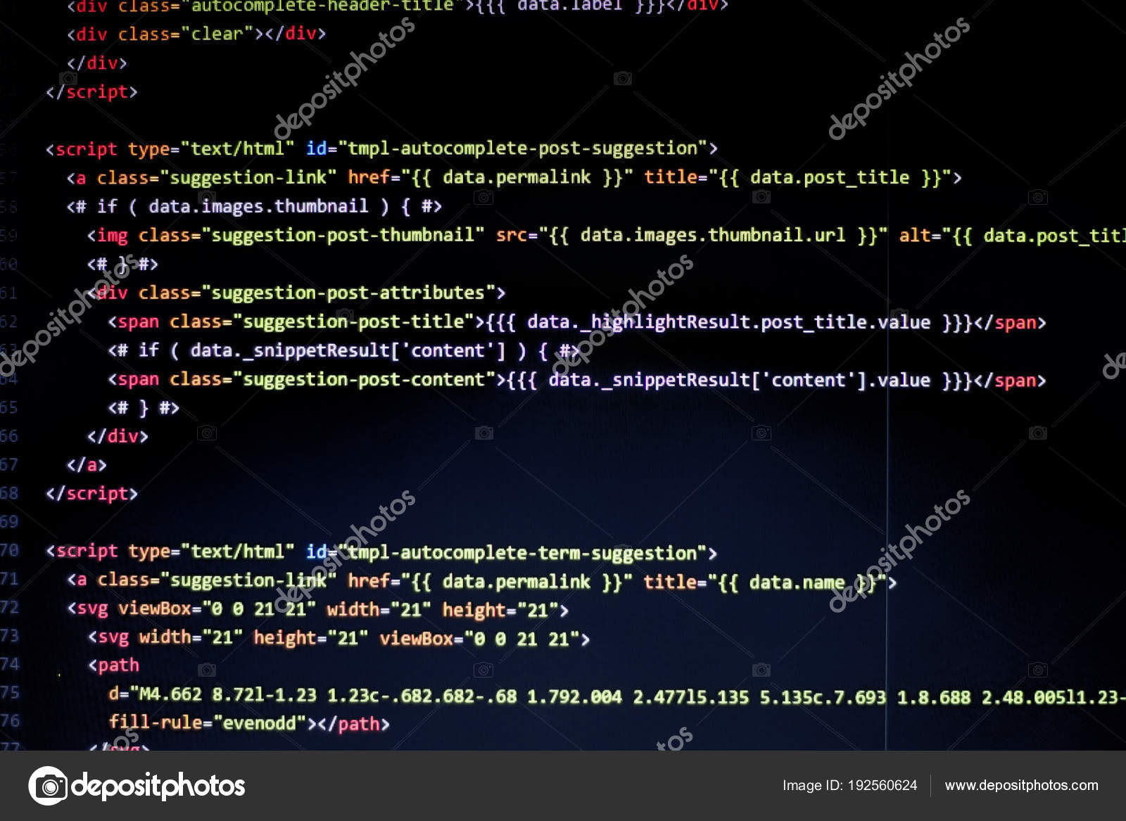 Close Computer Web Page Code Html File Stock Photo Image By C Membio 192560624