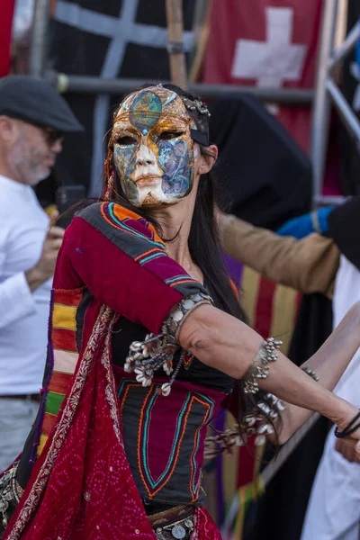 Artistas medievales en el festival — Foto de Stock