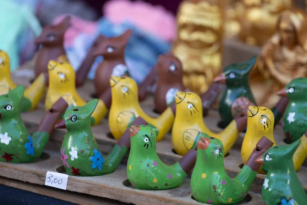 Wooden vintage bird whistles. — Stock Photo, Image