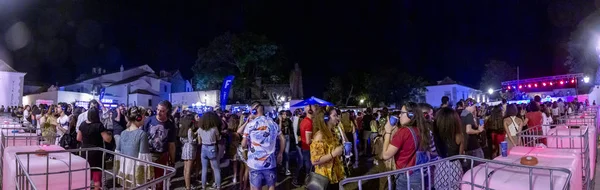 Audiência usando fones de ouvido em festa silenciosa . — Fotografia de Stock