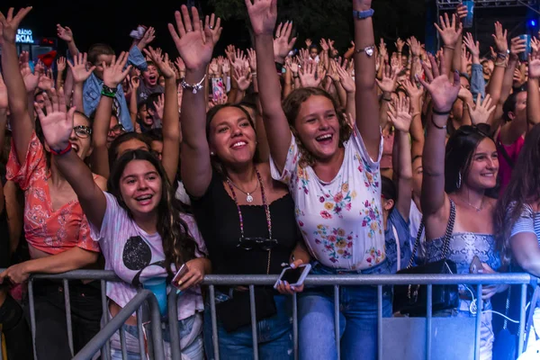 Diváci sledují hudebního umělce na festivalu — Stock fotografie