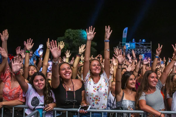 Audience guarda l'artista musicale al Festival — Foto Stock