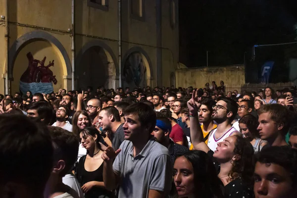 Auditoire regarder artiste de musique sur Festival — Photo