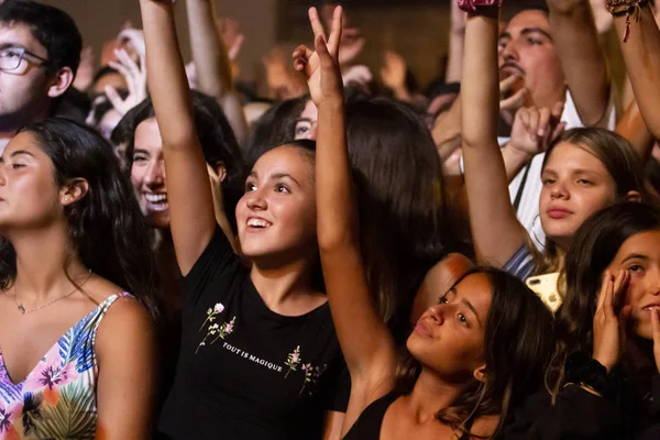 Publikum sieht Musikkünstler auf Festival — Stockfoto