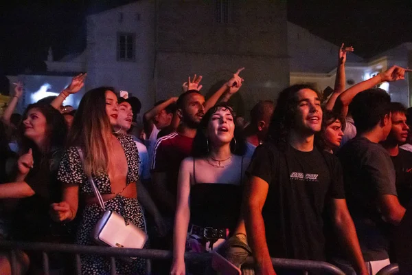 Diváci sledují hudebního umělce na festivalu — Stock fotografie